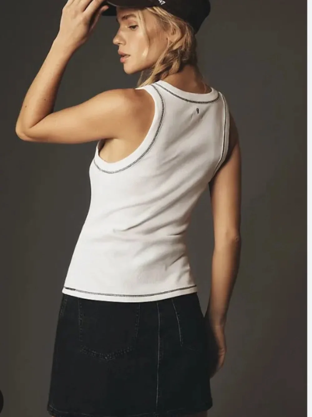 Pilcro Sunny Scoop Neck White Tank top, XS,  GD1249